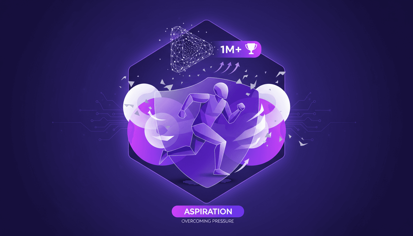 Illustration moderne de l'aspiration à devenir footballeur avec soutien parental et gestion de la pression, dans des tons indigo et violet.