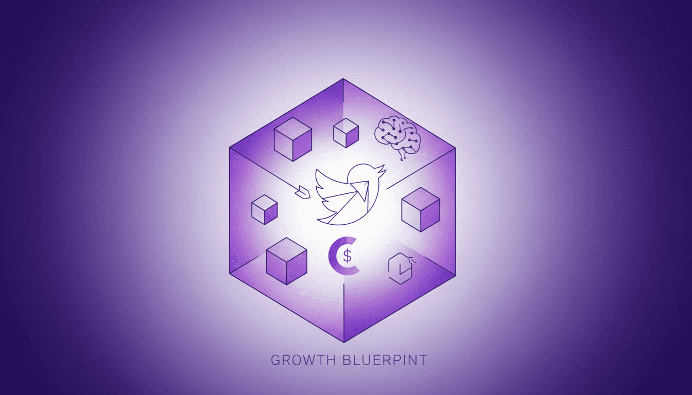 Illustration of 'Building in Public' strategy for successful SaaS on Twitter with AI technology and audience engagement.