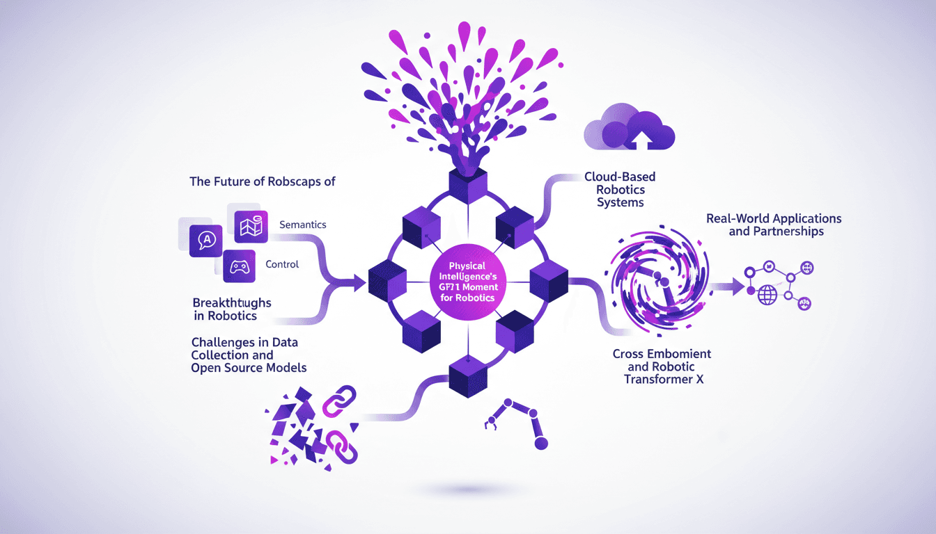 Illustration moderne du paysage changeant des affaires en robotique, mettant en avant l'intelligence physique et les systèmes basés sur le cloud.